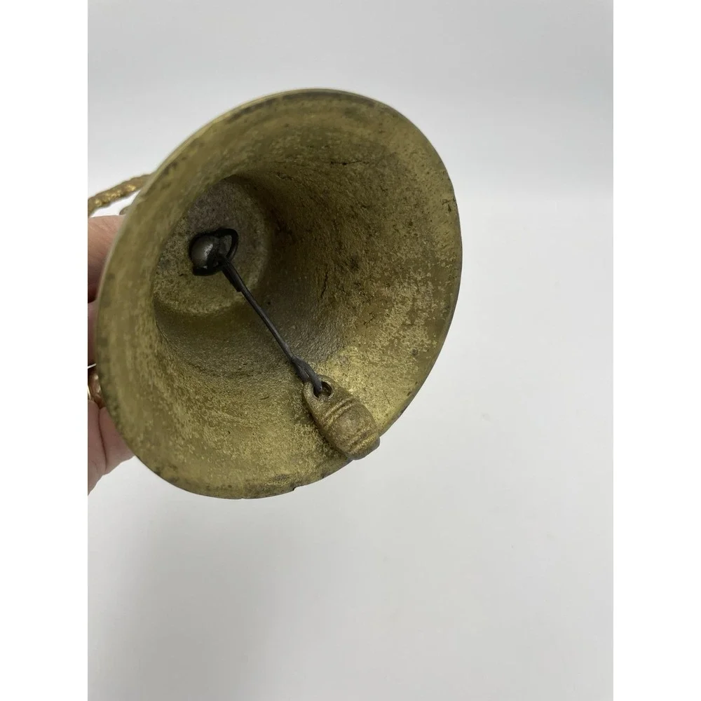 Vintage Brass Spanish Colonial Mission  Metal Handheld Bell Size Height 6